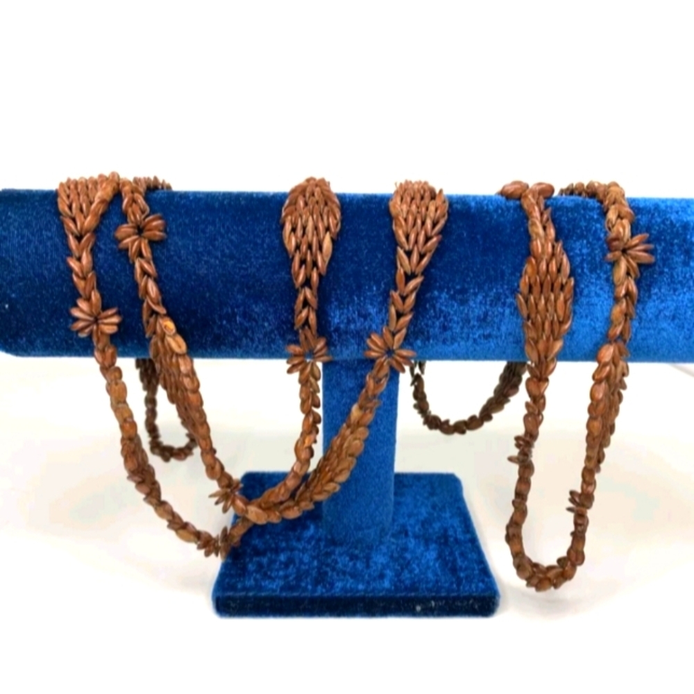 Vintage Hawaiian Natural Koa Seed Necklace 50 Long New /WTag Priced By Each